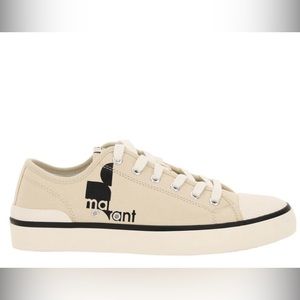 BNIB ISABEL MARANT Canvas Lace Up Logo Sneakers Tan/White